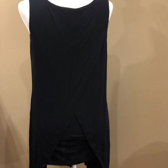 CAbi Beyond the Tee #3243 Black Stretch Layered Sleeveless Tunic Top, Size Small - Picture 5 of 9